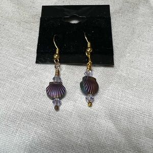 New handmade iridescent clam shell earrings